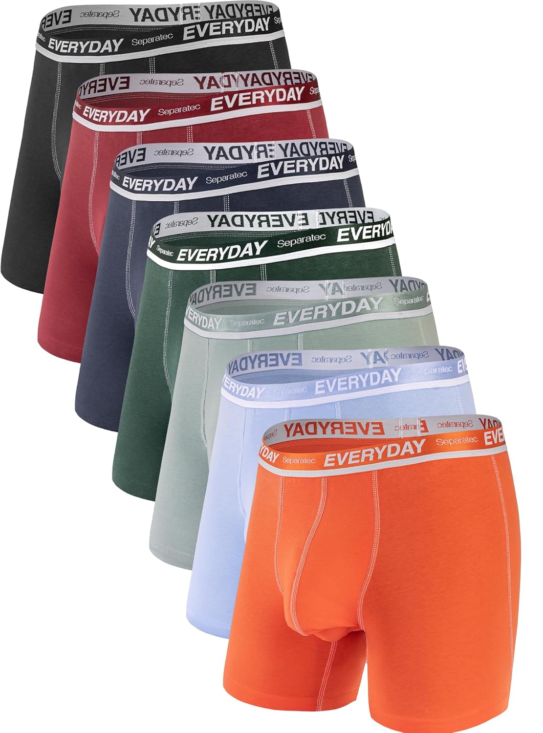 Separatec Cotton Dual Pouch Mens Underwear Comfortable Soft Breathable Everyday Boxer Briefs for men 7 Pack