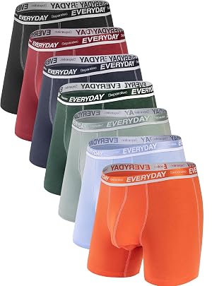 Separatec Cotton Dual Pouch Mens Underwear Comfortable Soft Breathable Everyday Boxer Briefs for men 7 Pack