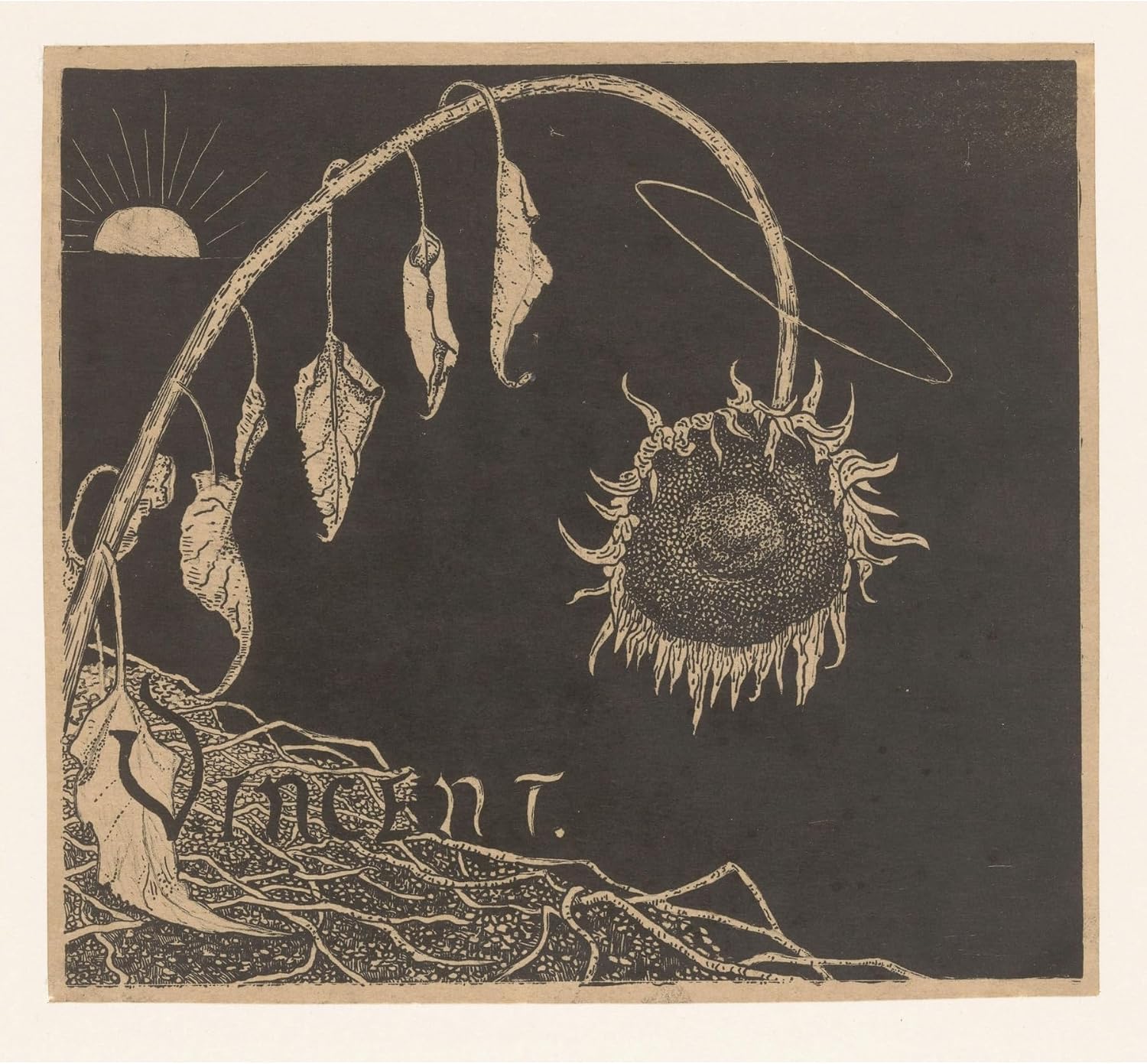 ArtDirect Cover design for Richard Roland Holst, Exhibition of the Posthumous Works of Vincent Van Gogh, 1892 (in or before 1892) Art Print Giclee Poster by Richard Nicolaüs Roland Holst