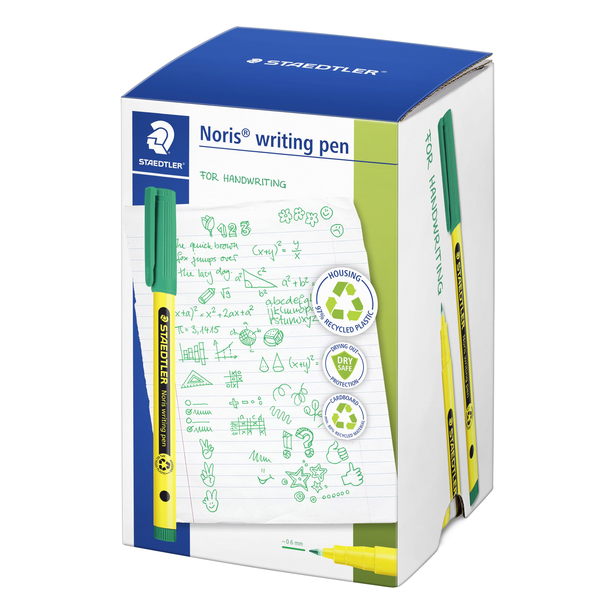 STAEDTLER Noris - Handwriting Pen - Green - Pack of 50, 307-5 CT50 - Image 2
