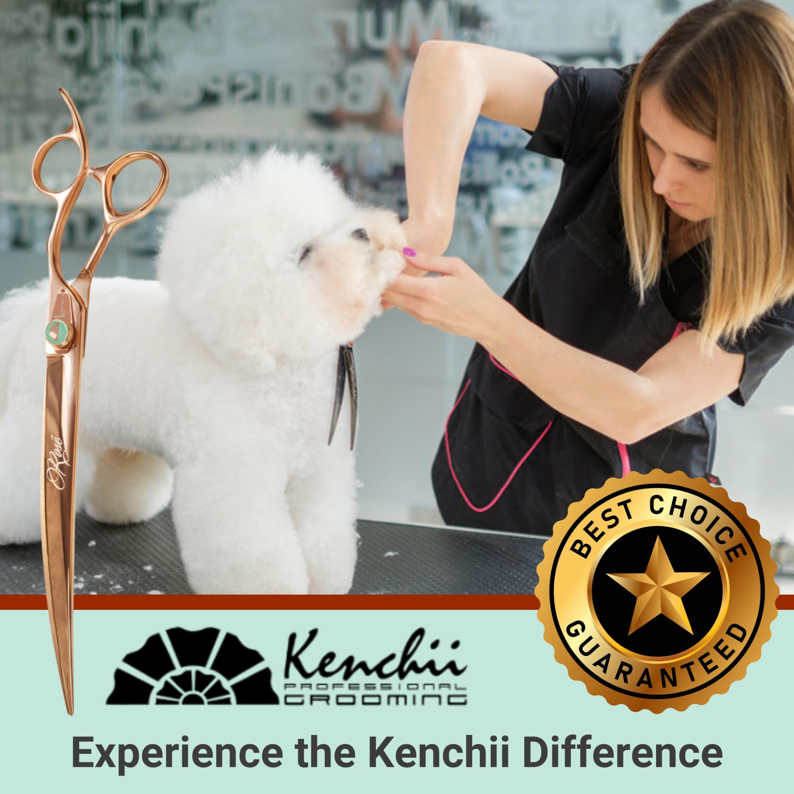 Amazon.co.jp: Kenchii Rose 犬用グルーミングはさみ 9インチカーブ鋏
