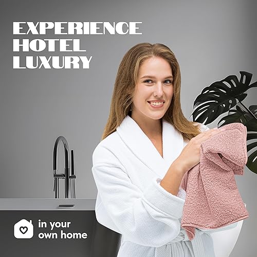 Miniatura 96 de Wealuxe - Toallas de baño blancas de 27 x 54 pulgadas, juego de toallas de algodón para baño, hotel, gimnasio, spa, suaves, extraabsorbentes