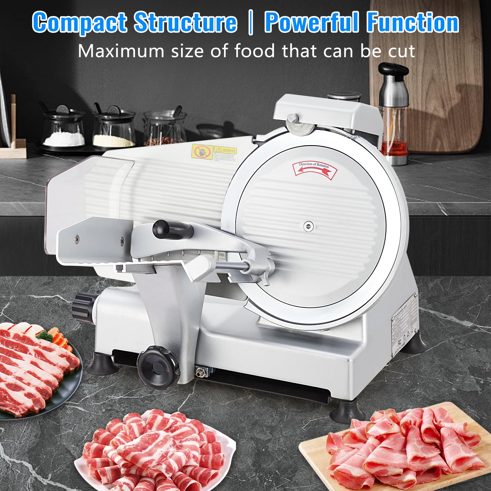 240W Meat Slicer, Electric Food Slicer with 10