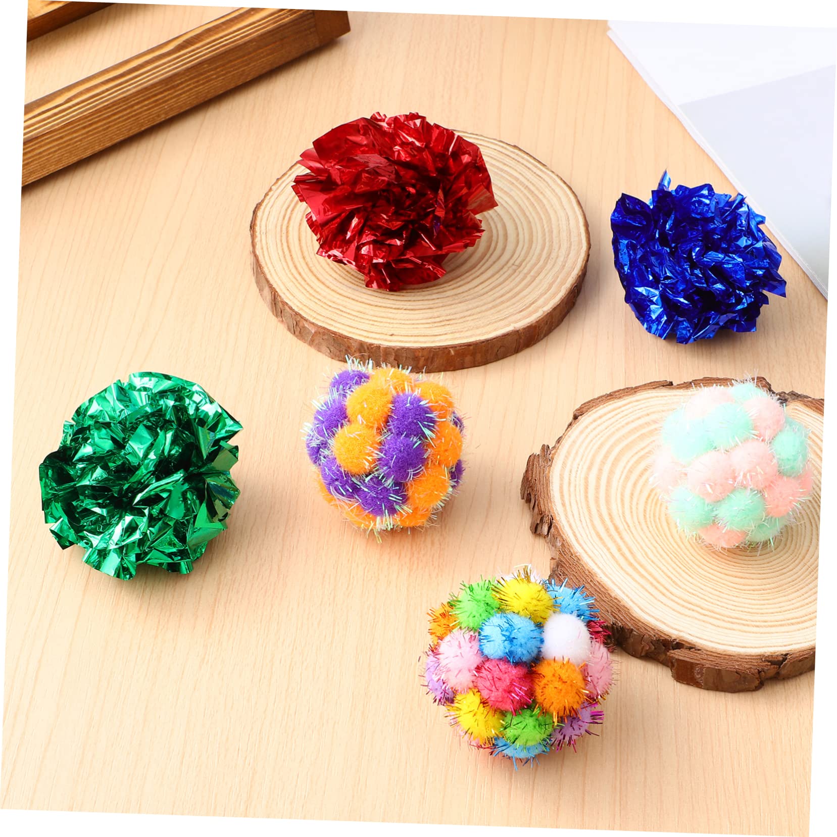 Happyyami 125piezas De Juguete para Gatos Bolas De Crinkle Interactivas con Sonido Juguetes De Felpa Coloridos para Gatitos y Gatos Interiores
