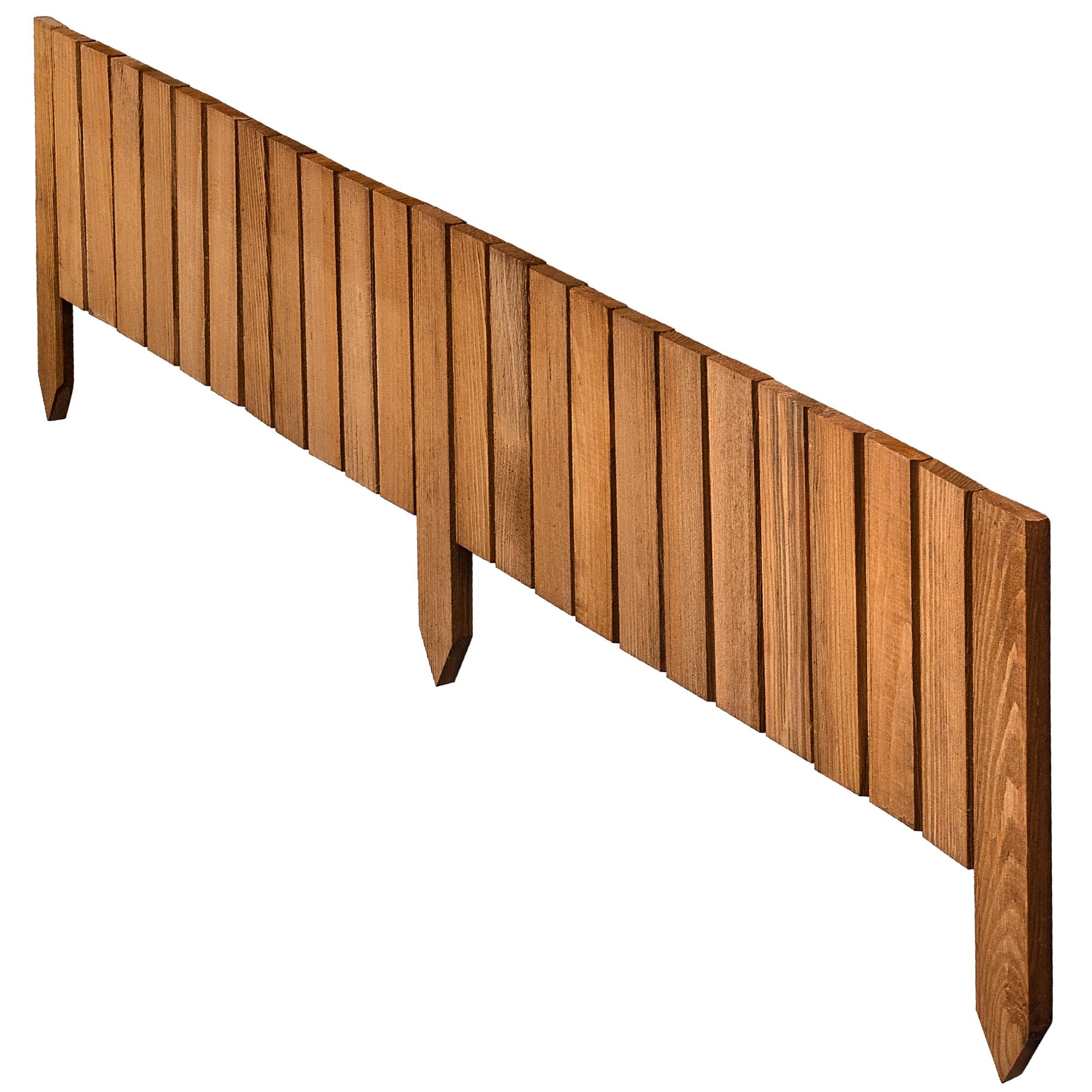 KADAX Borde para césped de madera, 116 x 20 cm, enmarcado de bancal, delimitación de jardín, valla de madera flexible, valla de jardín, valla para jardín, delimitación de bancal flexible, borde de
