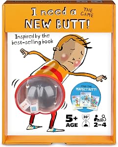 I Need a New Butt! The Game, Based on The Book with Butt Popper and Butt Cheek Tiles Fun Game for Family Game Night, for Kids Ages 5 and up