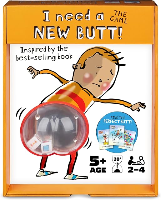 J'ai besoin d'un nouveau cul! Le jeu, basé sur le livre avec le bouton et Butt Cheek Tiles jeu amusant pour la nuit de jeu de famille, pour les enfants Âges 5 et vers le haut