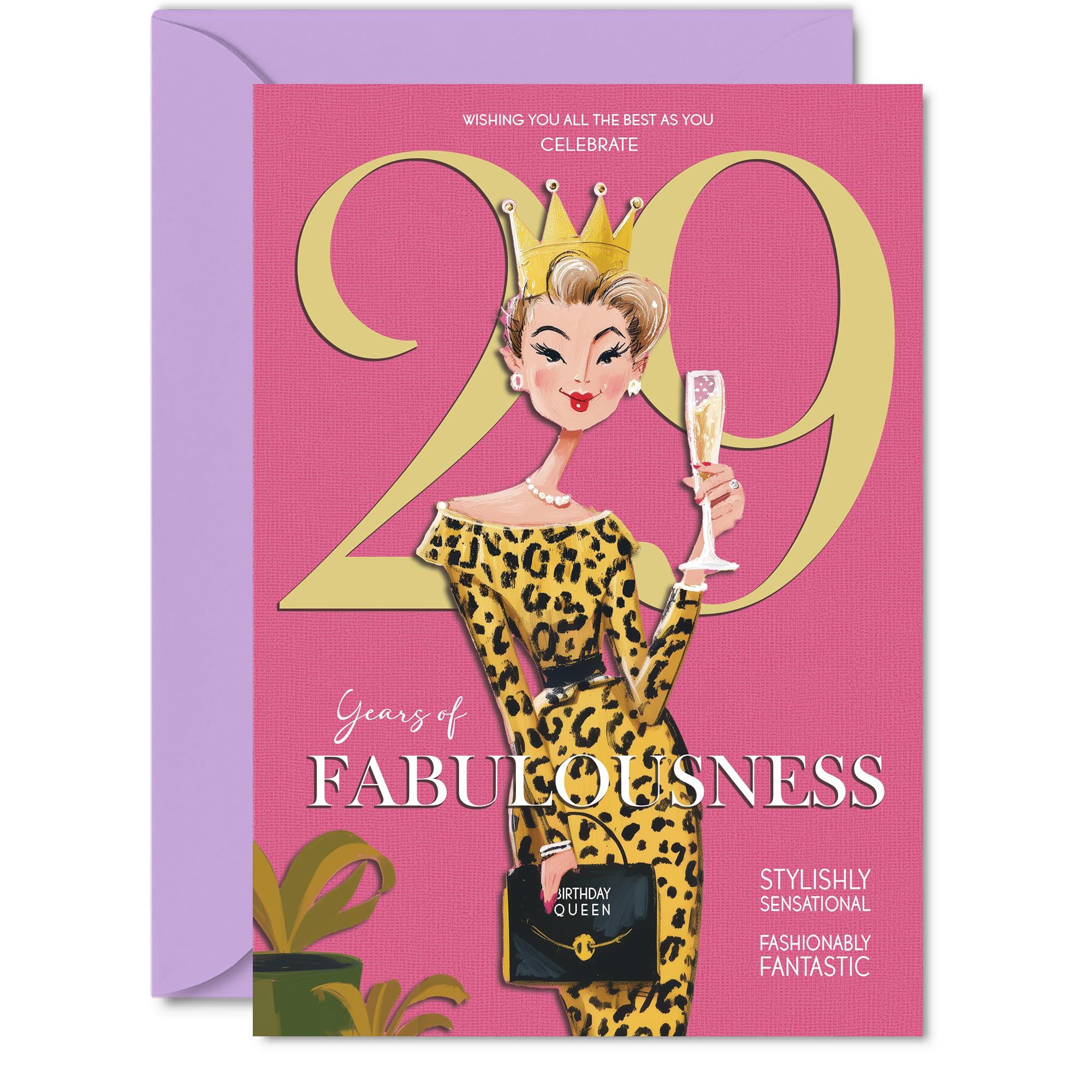 29th Birthday Cards for Women - Years Of Fabulousness - Happy Birthday Card for 29 Year Old Woman Friend Colleague Sister Niece, A5 Bday Greeting Cards