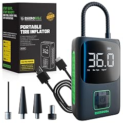 Rhino USA Tire Inflator Portable Air Compressor 150 PSI Upgraded Air Pump for Car Tires with Digital Pressure