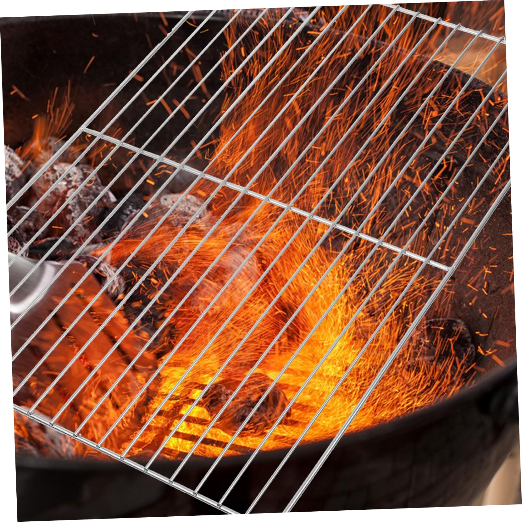 INOOMP Griglia in Acciaio Inox per Barbecue Rete Resistente e Lunga Durata, per Festa Estiva e Campeggio All'aperto in Famiglia