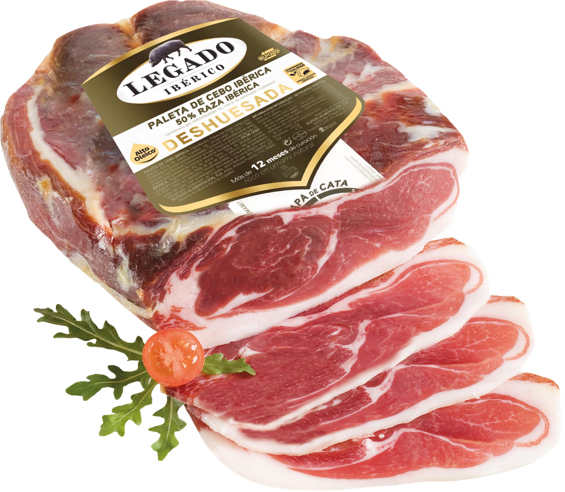 ElPozo Paleta Ibérica De Cebo, Deshuesada, 2300 Gramo