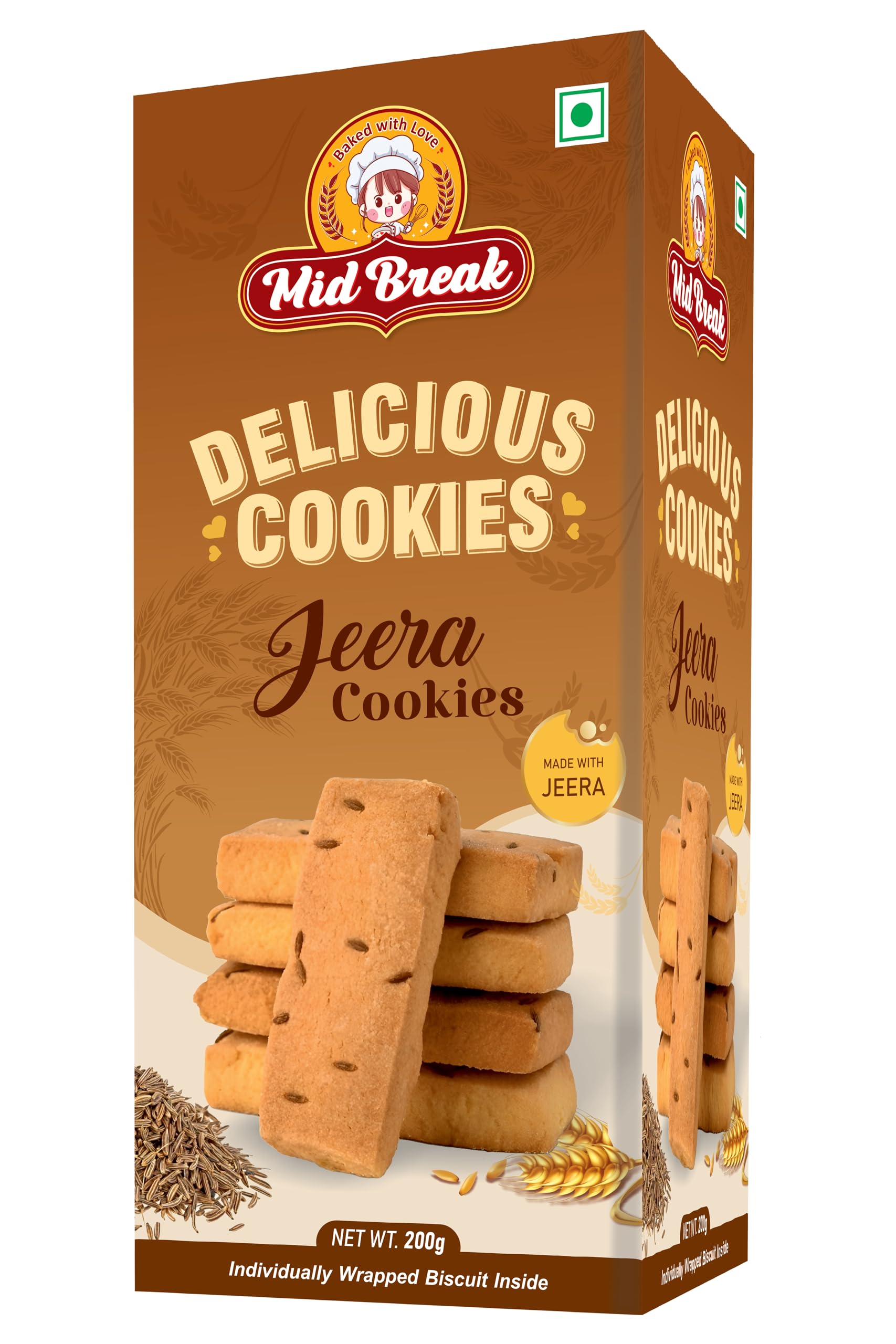 MidBreak Jeera Biscuits 200g | Crispy Handmade-Style Cumin (Jeera) Cookies | 25% Less Fat | Light & Savory Tea-Time Snack | Pack of 1-image-16