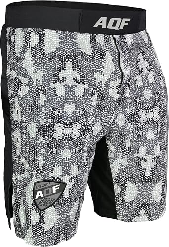 AQF MMA Fight Shorts Grappling Short Kick Boxing Cage Fighting Shorts Camo Gre