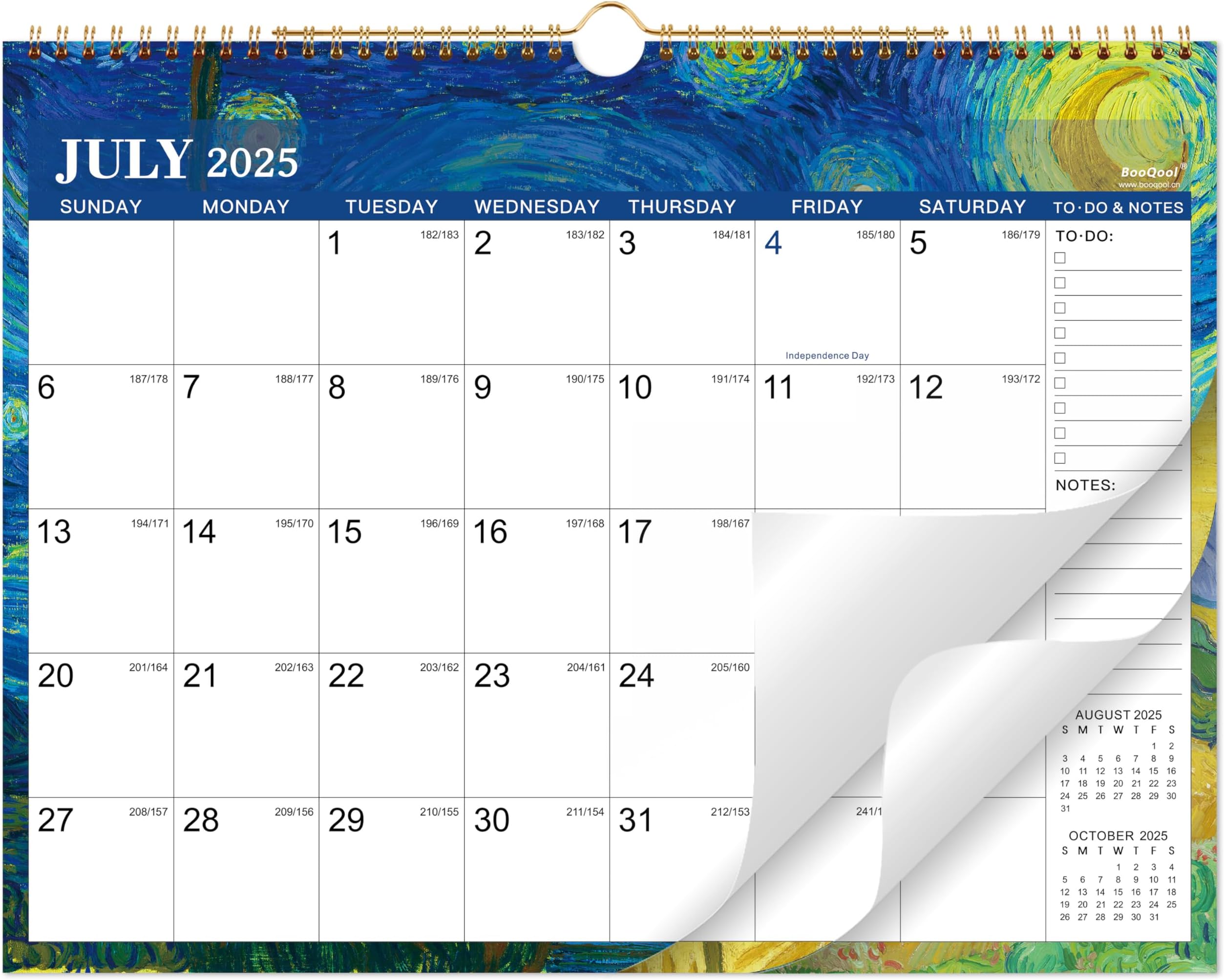 2026 Calendar - Wall calendar 2026, 18 Months Calendar, JULY 2025 - DECEMBER 2026, 14.6โ ร 11.4โ, Premium Paper, Blank Blocks - Art Painting Design
