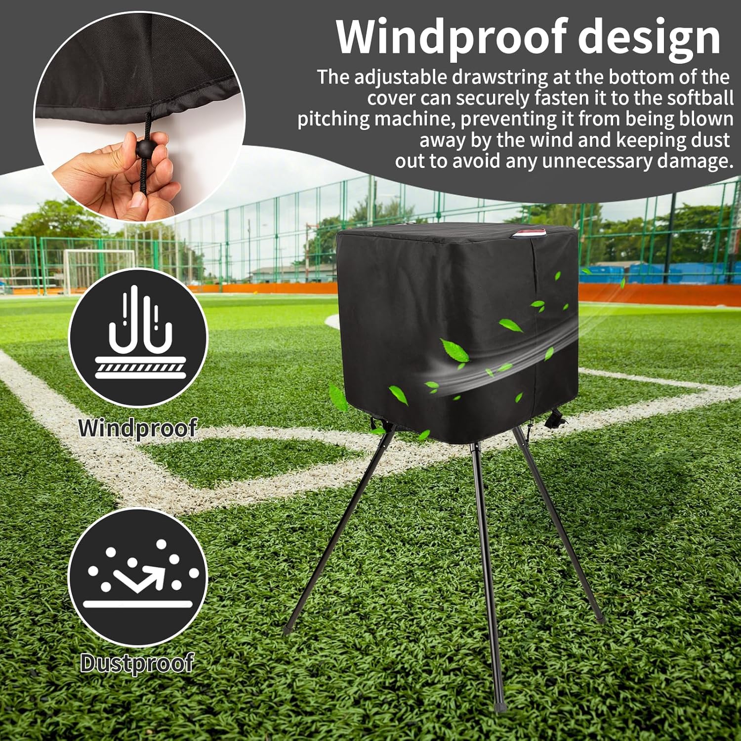 Pitching Machines Cover for Most Softball/Baseball,600D Dustproof Scratch-resistant Waterproof Sun-resistant Oxford Fabric,Sports Hack Attack Pitching Machine (Black, 23.6"L X 23.6"W X 31.5"H)