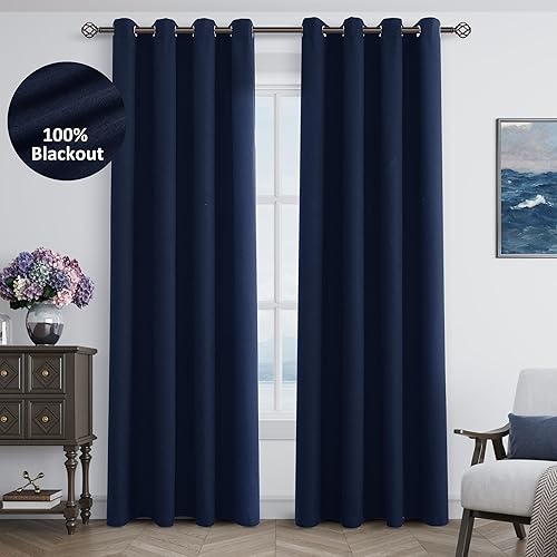 Miniatura 88 de Cream Linen Blackout Curtains 96 Length 2 Panels Set for Living Room Bedroom, 100% Black Out Thermal Insulated Linen Drapes, Room Darkening Grommet