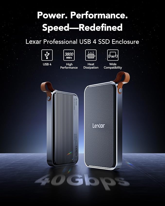 Carcasa externa SSD M.2 NVMe Lexar E750 8TB Thunderbolt 40Gbps miniatura 2