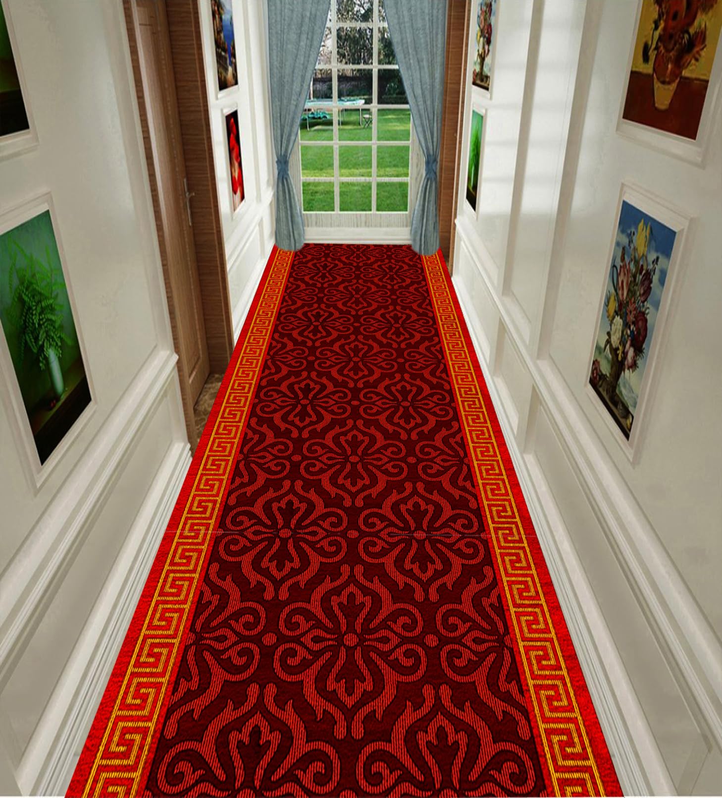 Tapis de passage contemporain AZMANI grand format 1.4m x 2m tapis de couloir lavable