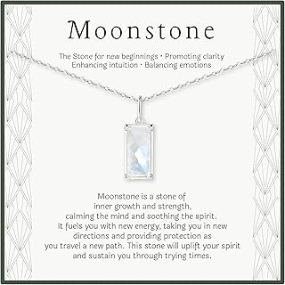 HOPE LOVE SHINE New Beginnings Rainbow Moonstone Sterling Silver Necklace for Women