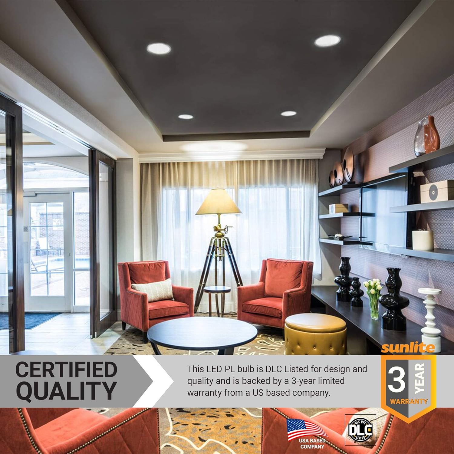 Sunlite 41464-SU LED Plug & Play PL Horizontal Light Bulb, 16 Watts (42W CFL Replacement), 1750 Lumens, G24q Base, Ballast Dependent, DLC Listed, 6 Pack, 35K-Neutral White