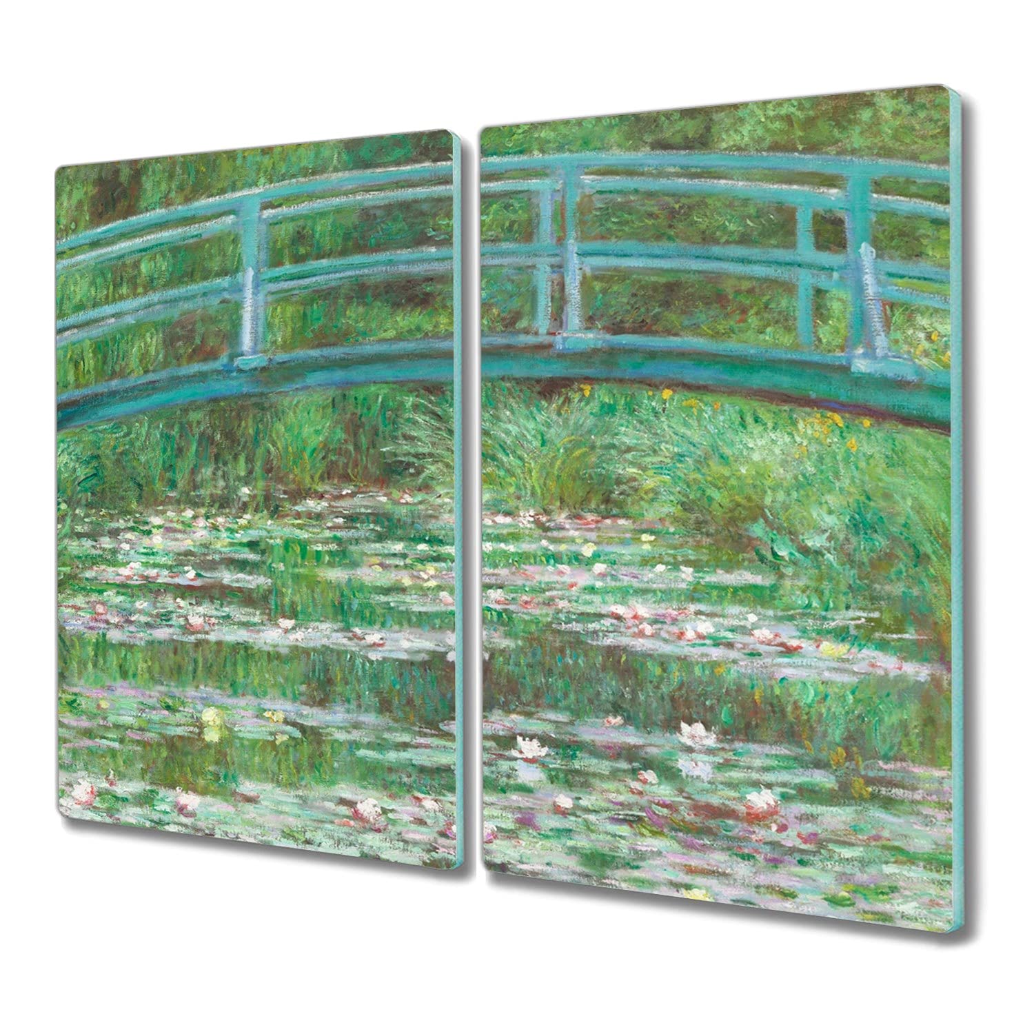 Planche à découper en verre trempé Monet 2x30x52 cm pour protection induction