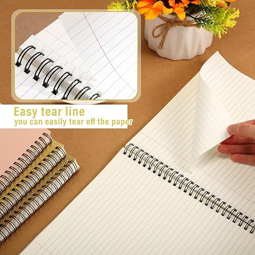 Miniatura 4 de Glenmal 6 cuadernos en espiral para el trabajo, A4 de 8.5 x 11 pulgadas, cuaderno de espiral con rayas universitarias, cuaderno de papel de estraza