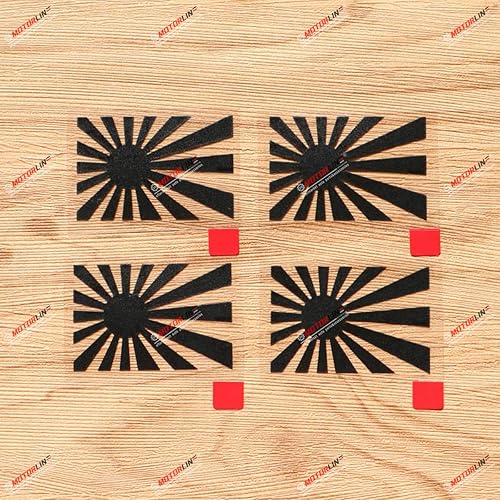 JDM Japón - Adhesivo adhesivo de sol naciente japonés, paquete de 4 unidades, negro, 2 pulgadas, troquelado sin fondo, apto para Toyota Honda Mazda