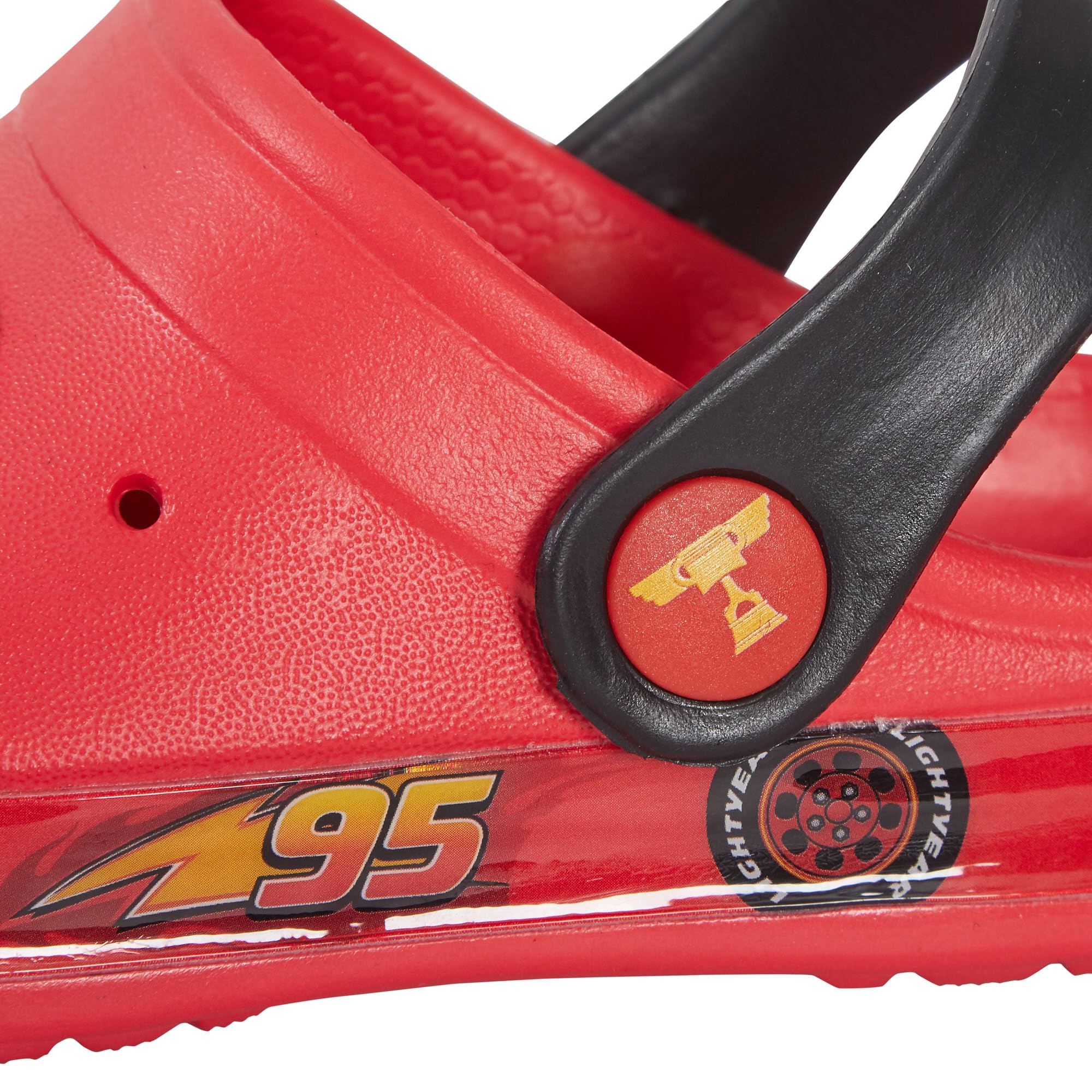 Disney Zuecos Cars para niños con Charms, Sandalias para niños, Deslizadores Lightning Mcqueen con Correa de Tobillo, Zapatos de Playa.