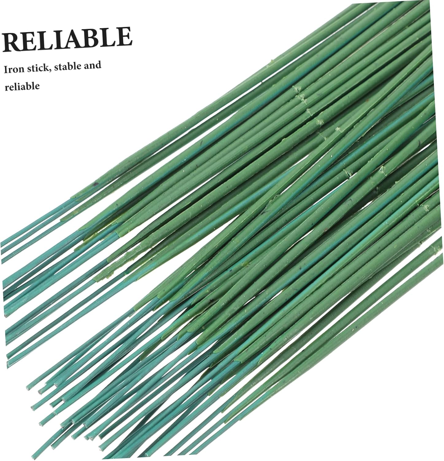 DOITOOL 50pcs Flower Stems Artificial Floral Rods for Crafting Vibrantly Colored Flexible Plastic Material for Bouquets Garlands Wedding Decorations and More