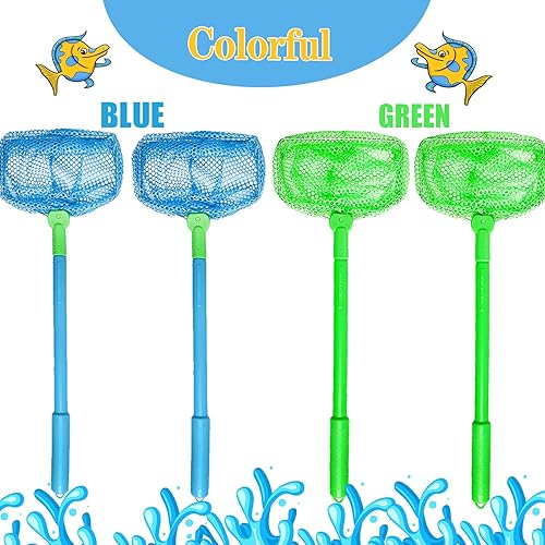 Miniatura 3 de Red de pesca, paquete de 3 redes para atrapar insectos, cangrejo, juguetes de playa, cebo flotante, mariposas, redes coloridas para niños al aire