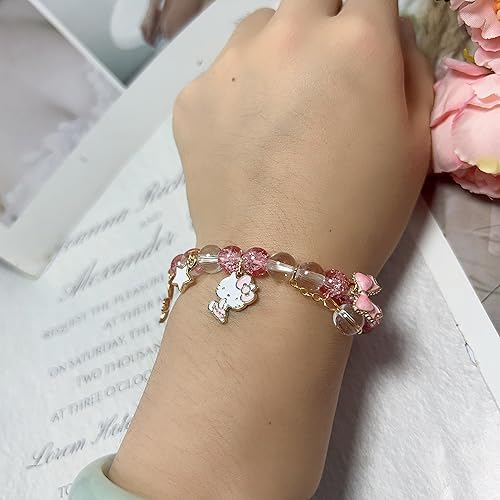 Miniatura 2 de Bonita pulsera de perlas de cristal, pulsera elástica de cuentas de cristal de anime, encantadoras pulseras de cuentas elásticas de dibujos animados