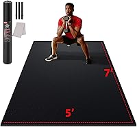 GymCope Large 12x6 Extra Thick 7mm Workout Mat for Home Gym - High-Density, Tear-Resistant, Anti-Slip for Cardio, Weights, MMA, Shoe-Friendly