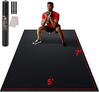 GymCope Large 12x6 Extra Thick 7mm Workout Mat for Home Gym - High-Density, Tear-Resistant, Anti-Slip for Cardio, Weights, MMA, Shoe-Friendly