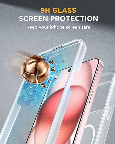 Miniatura 5 de Miracase Funda magnética para iPhone 15 Plus de 6.7 pulgadas compatible con Magsafe funda militar de cuerpo completo a prueba de caídas 15 Plus con