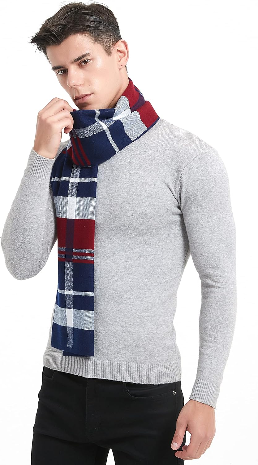 Mens Classic Winter Scarf Cashmere Winter Scarves Long Plain Fashion Formal Soft Scarf for Men - Image 5