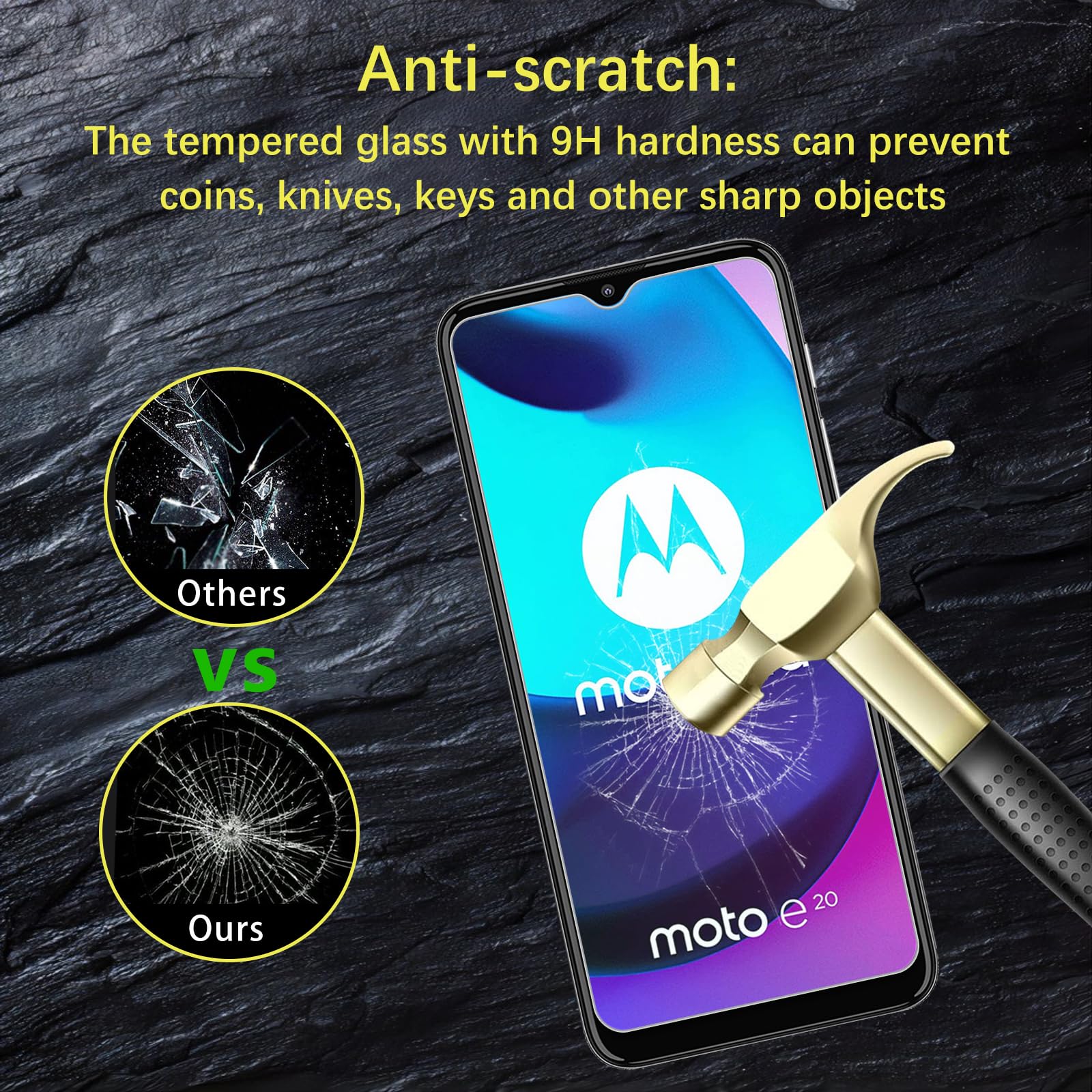 Pellicola In Vetro Temperato Per Motorola Moto E20 (3 Pezzi) | Durezza 9H | Anti Graffio E Anti Impronte