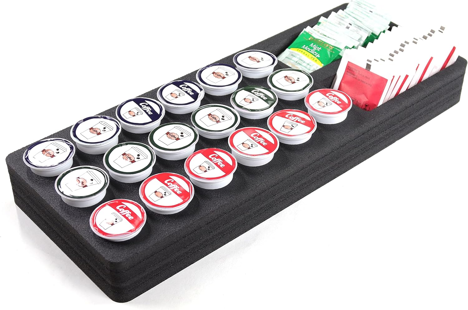 Polar Whale Coffee Pod and Tea Bag Storage Organizer Tray