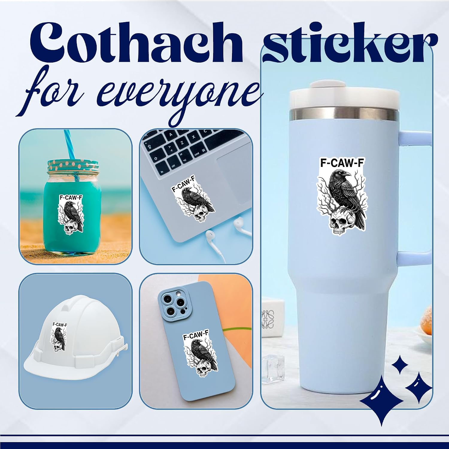 F-CAW-F Sticker - Durable Vinyl & Waterproof Stickers for Adults, Water Bottle and Laptop Use, Fun and Versatile Decals for Personalizing Water Bottles & More (3PCS, 3") image 5