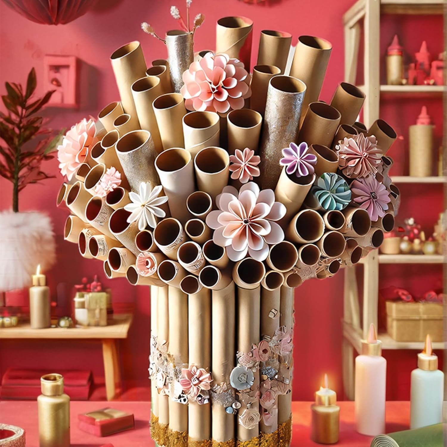 60 Pcs Cardboard Tubes for Crafts 2 Size Empty Toilet Paper Rolls, Premium Kraft Paper Strong And Pressure-Resistant, Craft Tubes for Classroom DIY Projects(1.4 x 10 Inch, 1.6 x 10 Inch)