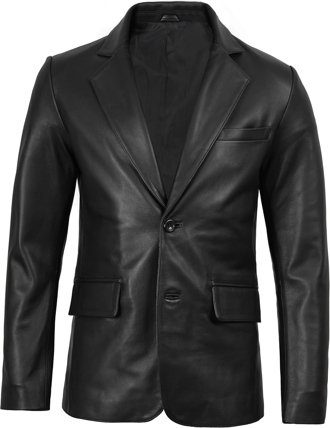 Decrum Real Leather Blazer for Men - Casual Fashion Mens Leather Coat - Image 3