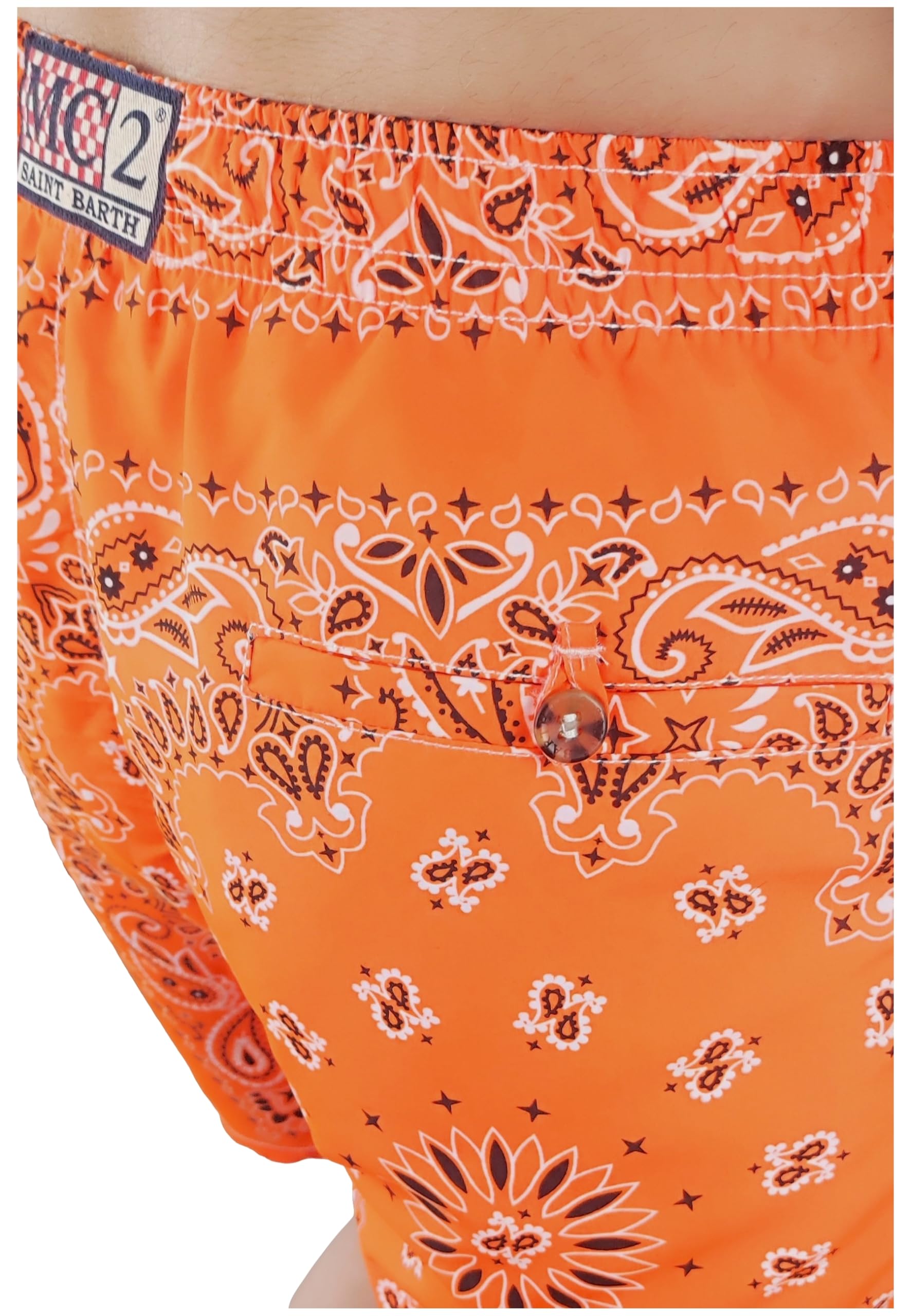Saint Barth MC2 Costume da bagno con stampa Bandana Round Colore Arancione