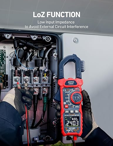 Miniatura 6 de AstroAI Inrush - Multímetro digital de abrazadera 1000A TRMS 6000 cuentas, probador de voltaje de amplificador con VFD, modo LOZ mide voltaje de