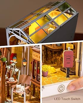 DIY ミニチュア ブックヌークキット 3Dモデル 木製 ドールハウス MiniCity ブックヌークキット DIYミニチュアドールハウスブック