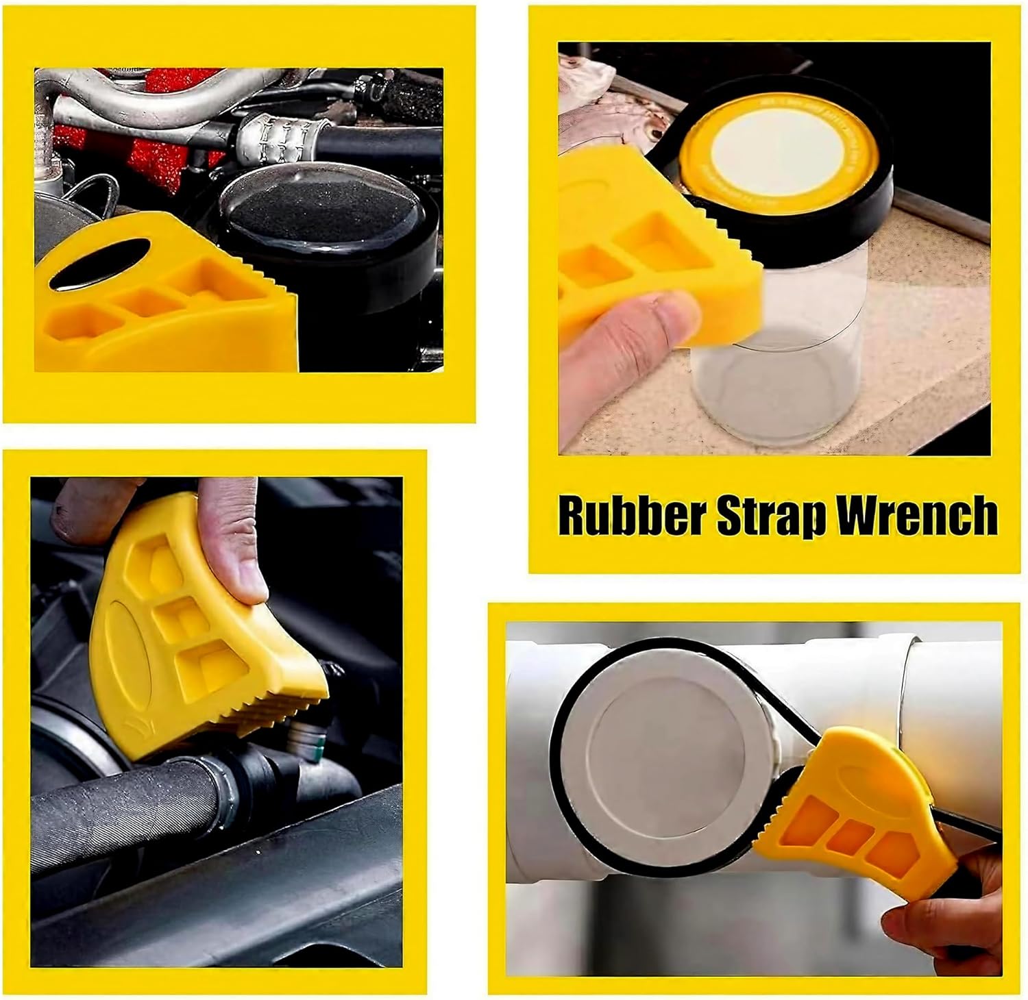 2-Pack Adjustable Rubber Strap Wrench Set – 25.20" & 20.48" Heavy-Duty Strap Wrench for Oil Filter, Jar Opener, Water Filter, Plumbing, Sink, Faucet – Non-Slip Multipurpose Wrench Tool