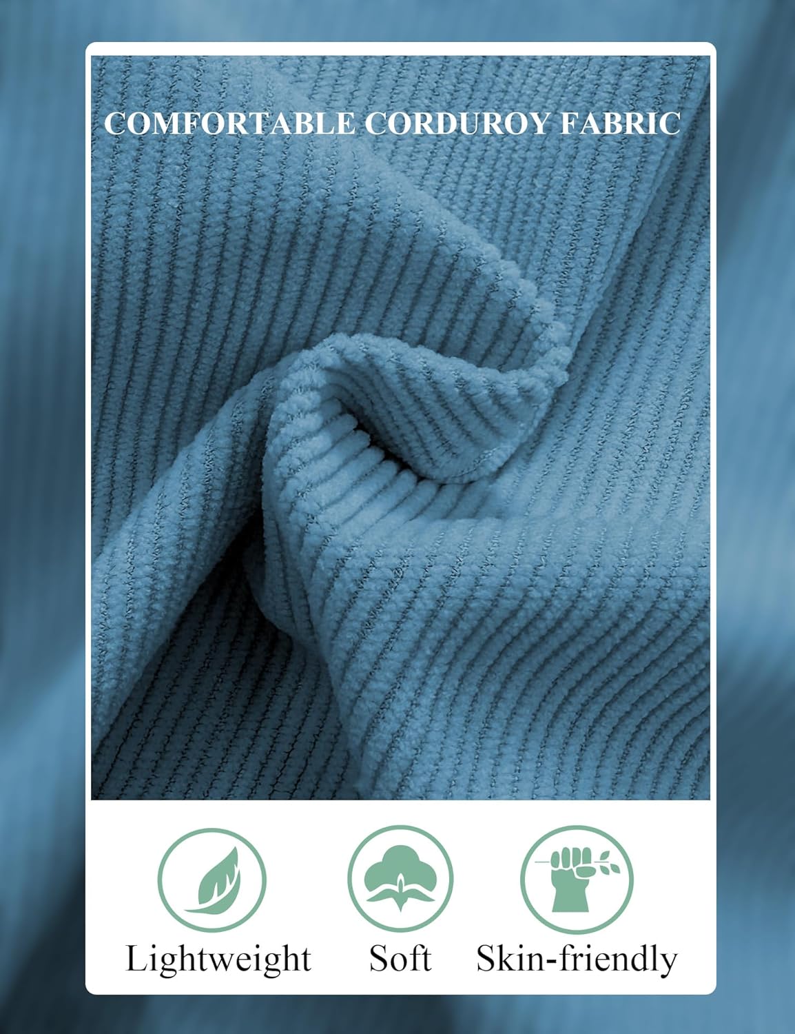 Men's Corduroy Shorts Casual Shorts Mens Beach Shorts 7" Elastic Waist Light Loose Fit with Pockets - Image 4