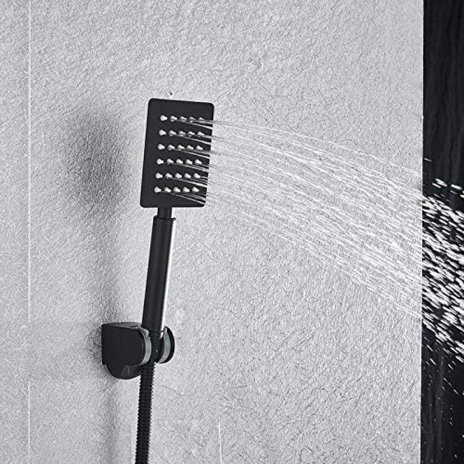 3 funzioni nero opaco digitale doccia rubinetto moderno bagno soffione doccia per il massimo relax regolabile pressione e controllo della temperatura design elegante