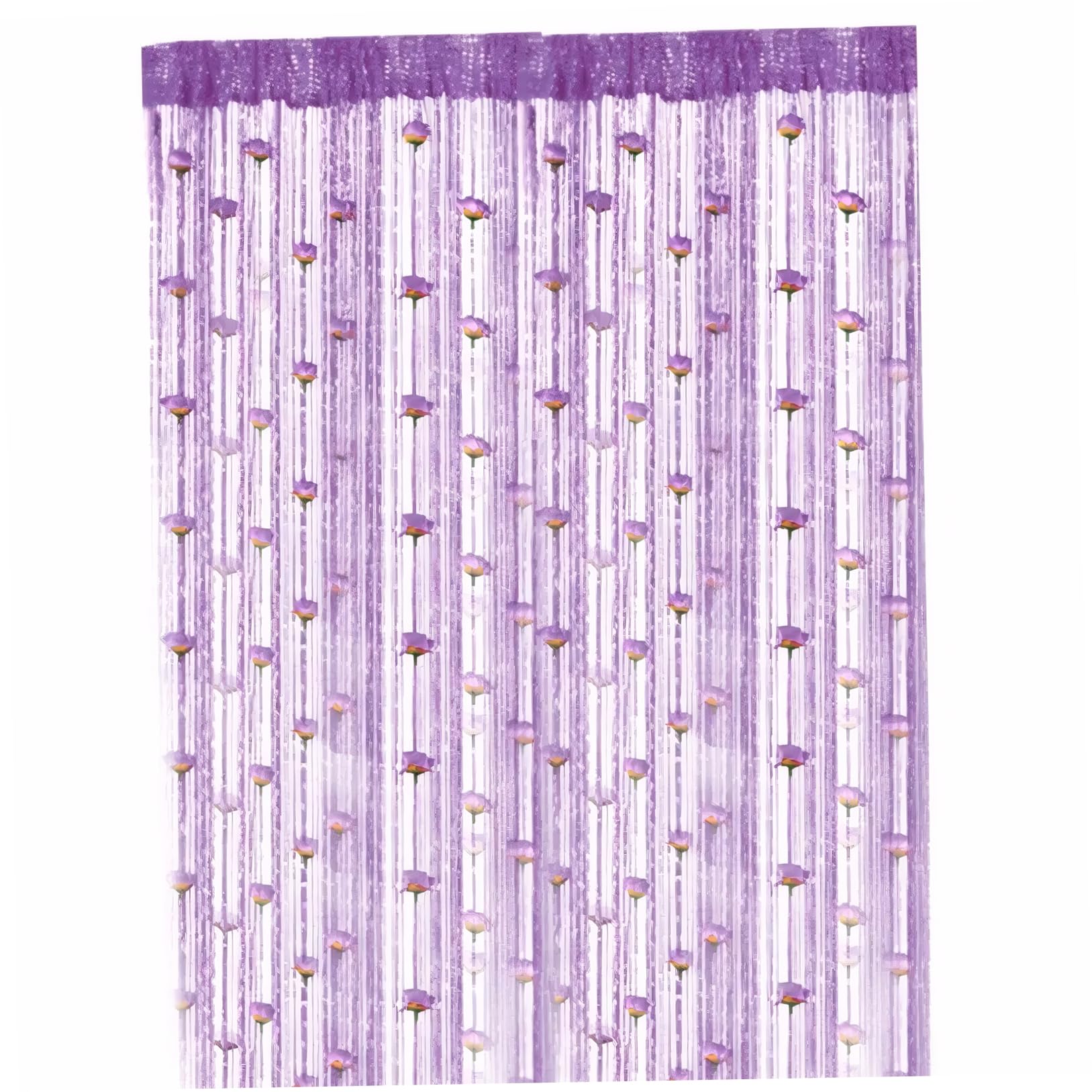 NASSMOSSE Beaded Door Curtain 39x79'' String Curtain Flower Doorway Beads Room Divider Hanging Fringe for Wedding Bathroom, Style 1