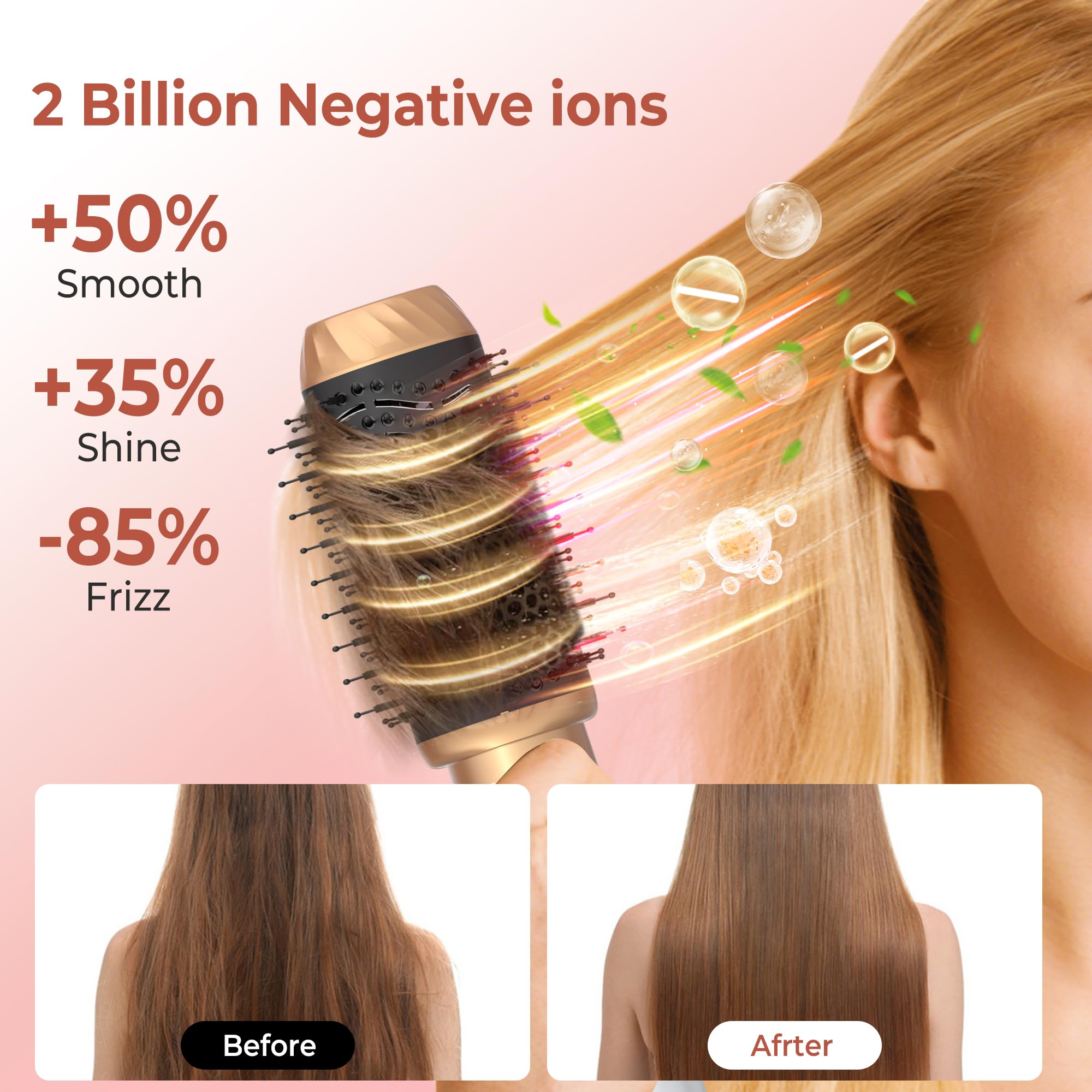 Atopskins hairstyler 6 in 1 Air Styler set mit 1000W Haartrockner, Lockenstab, Warmluftbürste, Föhnbürste, Rundbürstenföhn, Glättbürste, Geben Sie dem Haar Volumen, Glätten, Locken und Föhnen