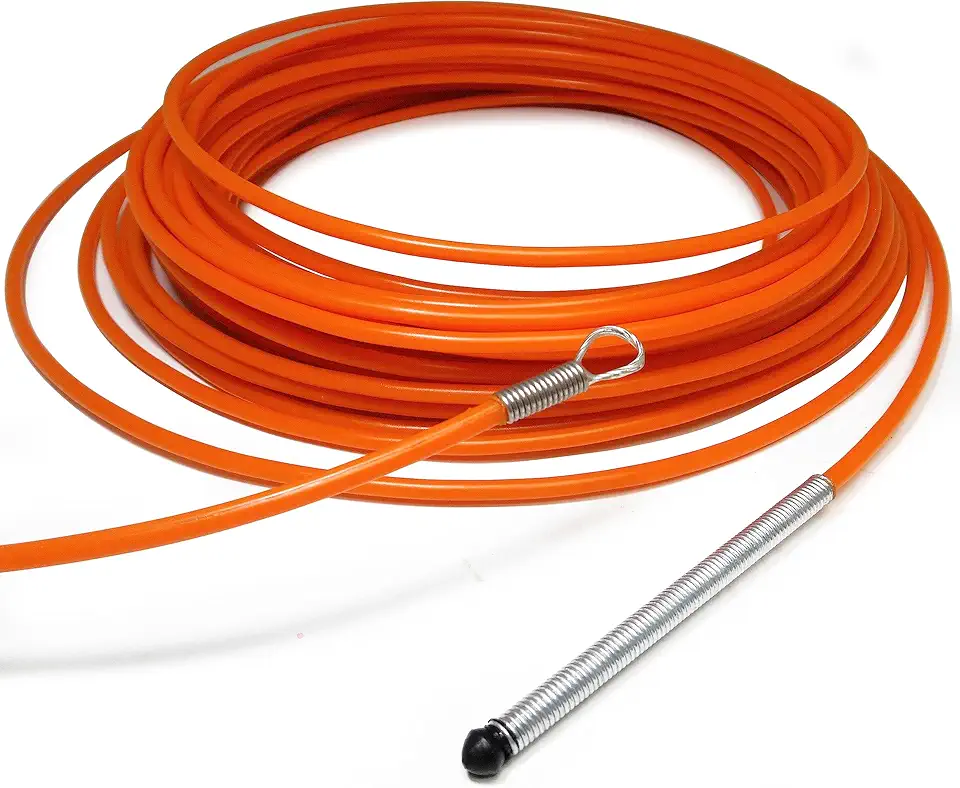 Puxa Fio Passa Fio Guia Sonda Profissional Alma De Aço Resistente Durável PF (Laranja, 15 Metros)