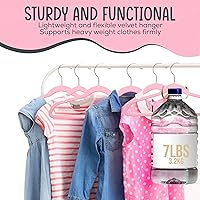 Vista 7 de 50 perchas de terciopelo premium para niños - 14.0 pulgadas, antideslizantes para niños y preadolescentes - Perchas ultra delgadas, que ahorran